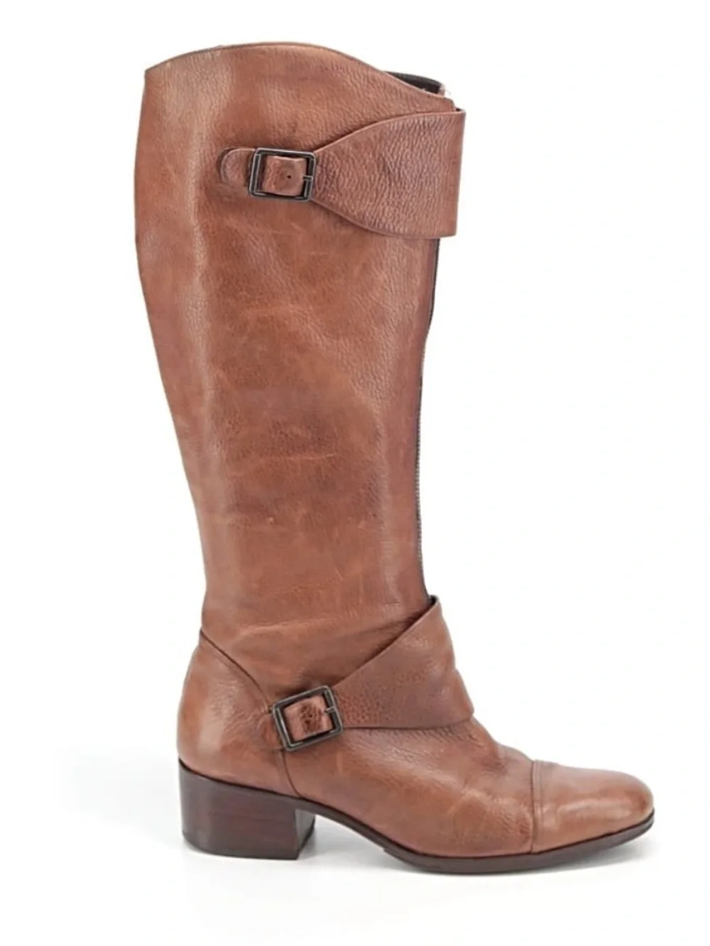 Pour La Victoire Cognac Brown Leather Knee Boots